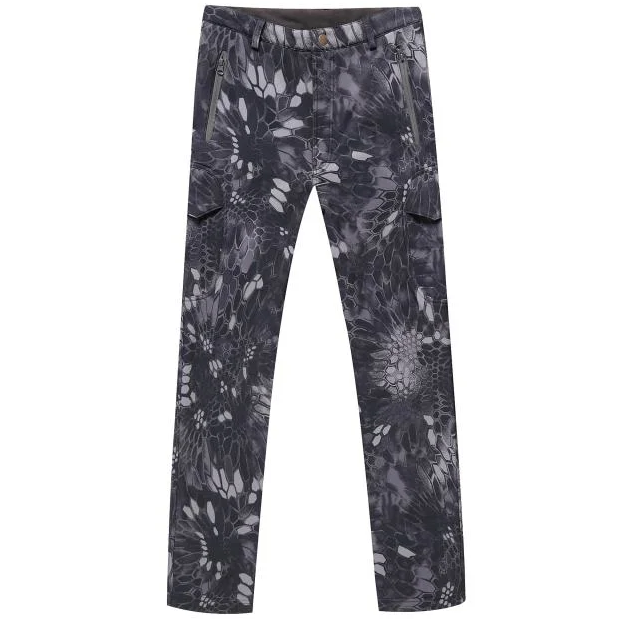 Outdoor Windproof Waterproof Warm Camouflage Soft Shell Trousers.