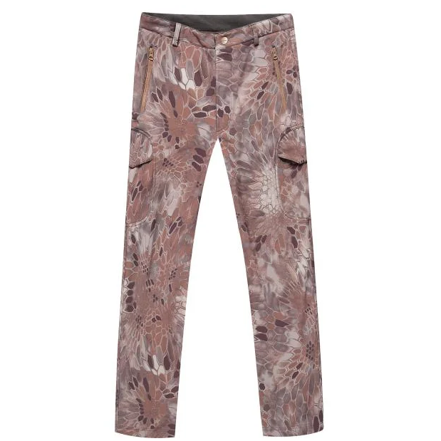 Outdoor Windproof Waterproof Warm Camouflage Soft Shell Trousers.