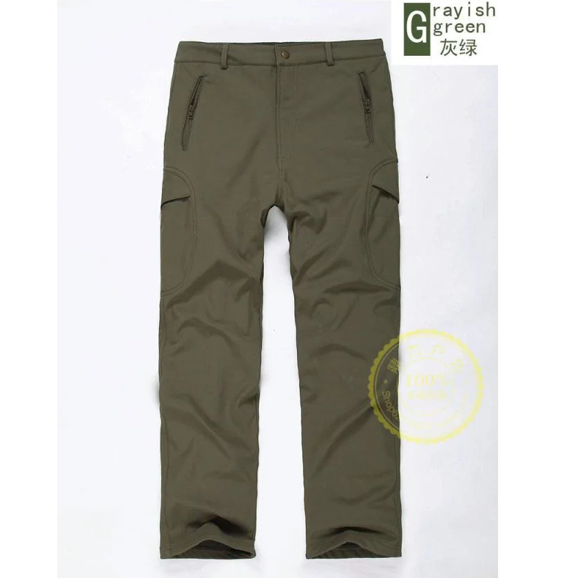 Outdoor Windproof Waterproof Warm Camouflage Soft Shell Trousers.