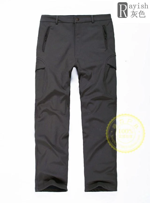 Outdoor Windproof Waterproof Warm Camouflage Soft Shell Trousers.